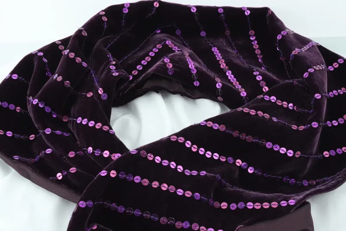 (F) 발망 목도리 머플러 숏 쁘띠 비즈 벨벳 가볍 희귀-2604 상품이미지2