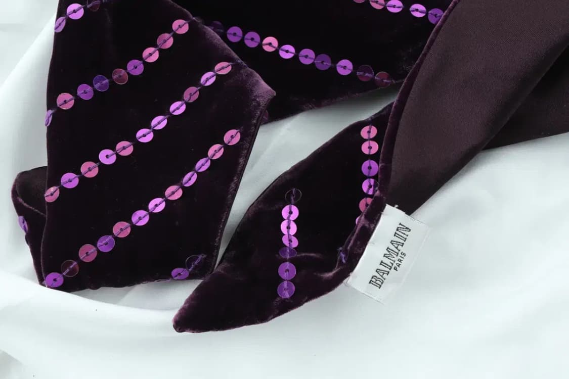 (F) 발망 목도리 머플러 숏 쁘띠 비즈 벨벳 가볍 희귀-2604 상품이미지3