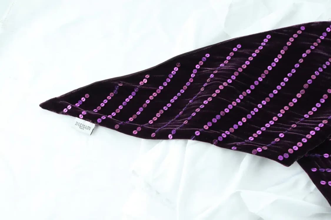 (F) 발망 목도리 머플러 숏 쁘띠 비즈 벨벳 가볍 희귀-2604 상품이미지5