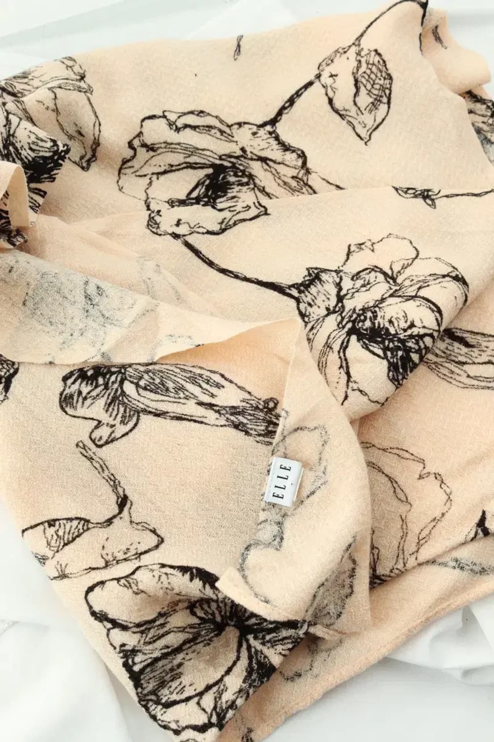 (F) 엘르 목도리 머플러 패턴 보들보들 따뜻 꽃무늬-2605 상품이미지1