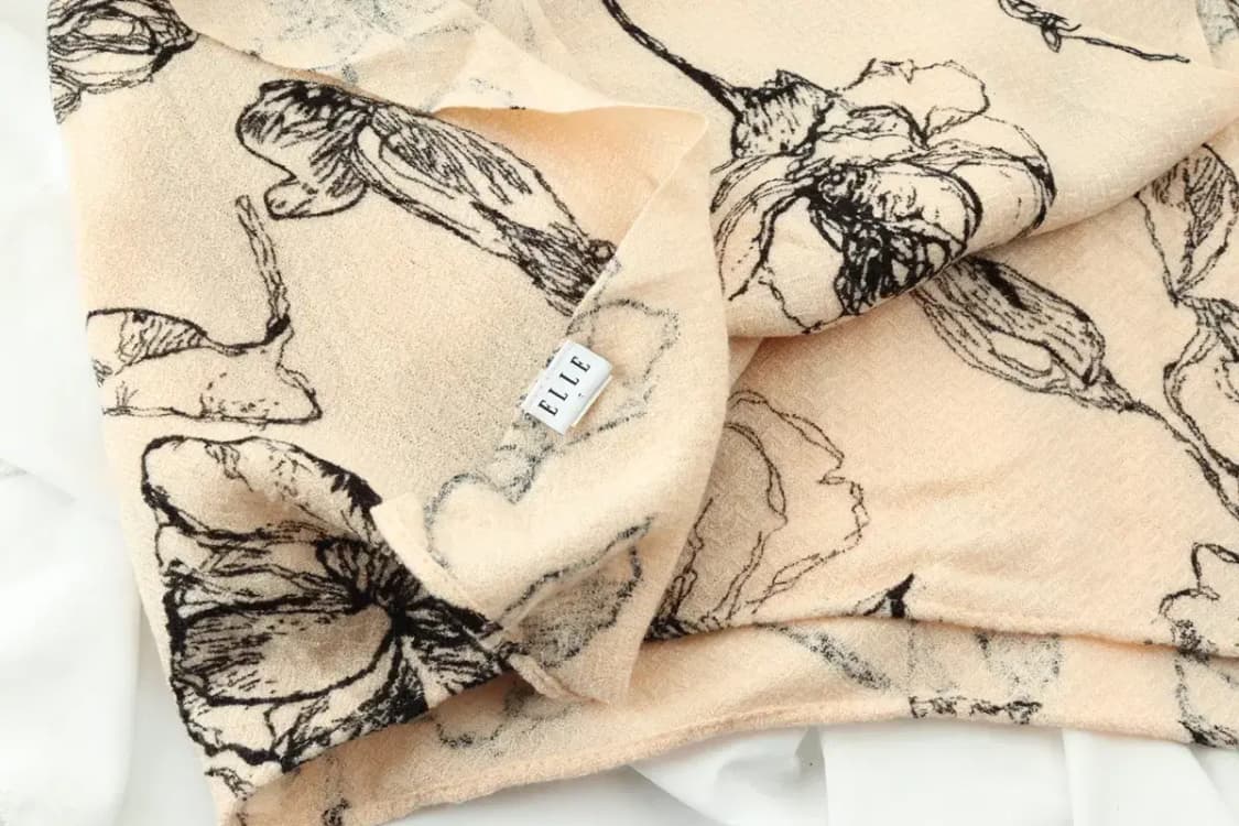 (F) 엘르 목도리 머플러 패턴 보들보들 따뜻 꽃무늬-2605 상품이미지3