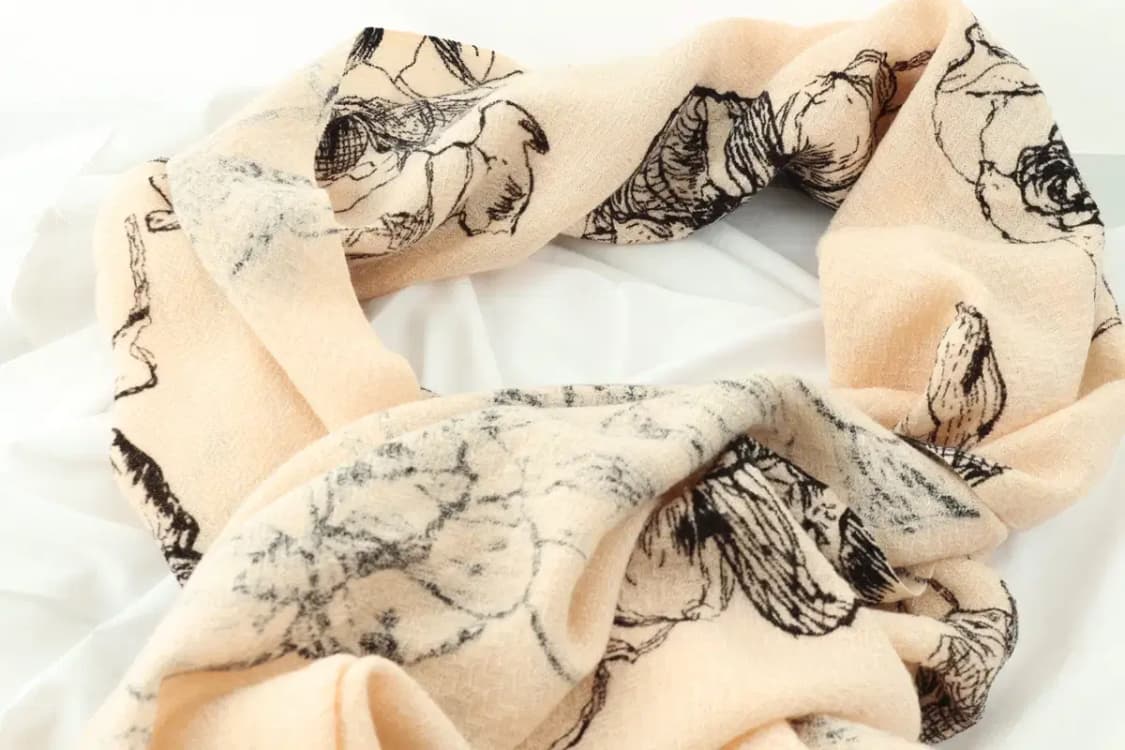 (F) 엘르 목도리 머플러 패턴 보들보들 따뜻 꽃무늬-2605 상품이미지6