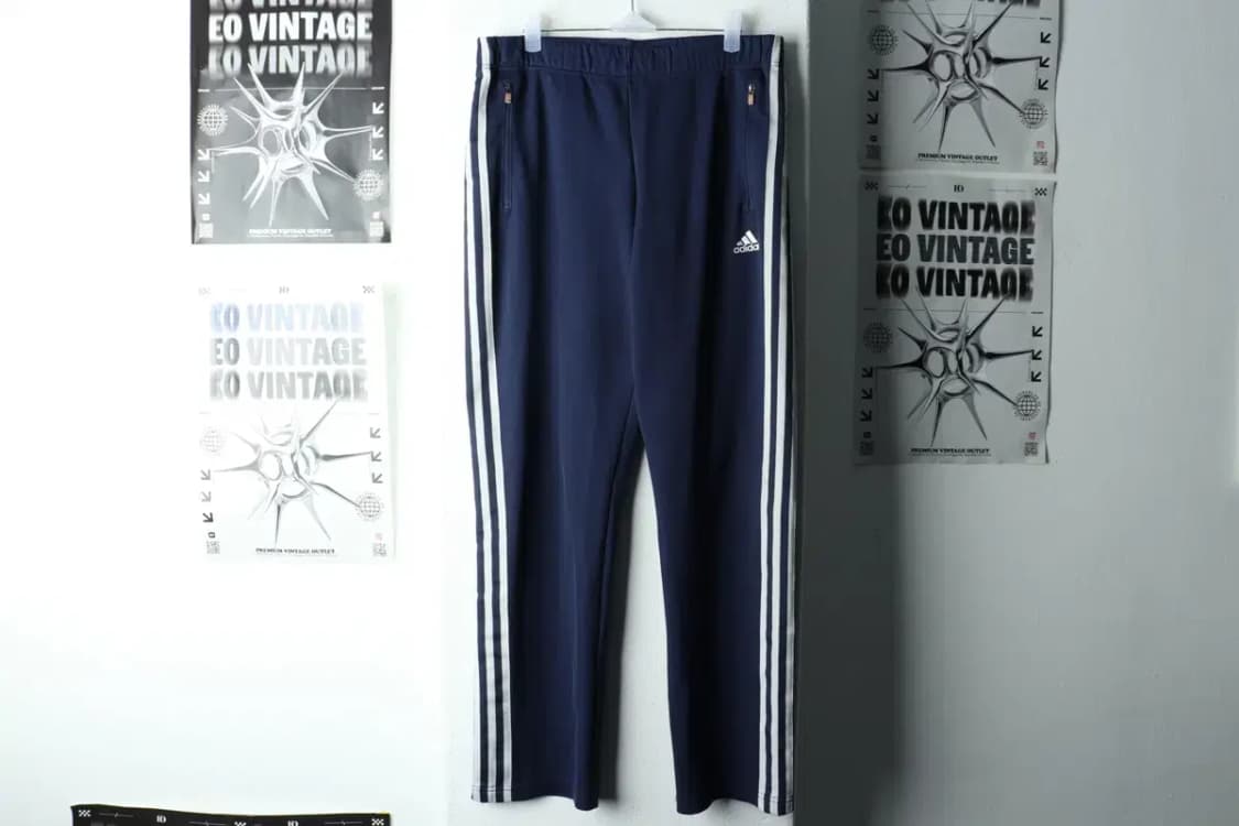 (M) 아디다스 트레이닝복 바지 사용감 네이비 삼선-2234 상품이미지2