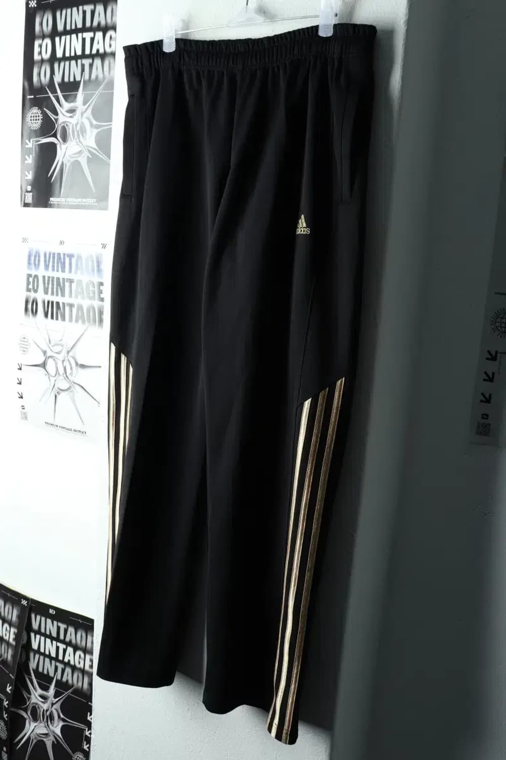 (M) 아디다스 트레이닝복 바지 블랙 삼선 금장-2237 상품이미지1