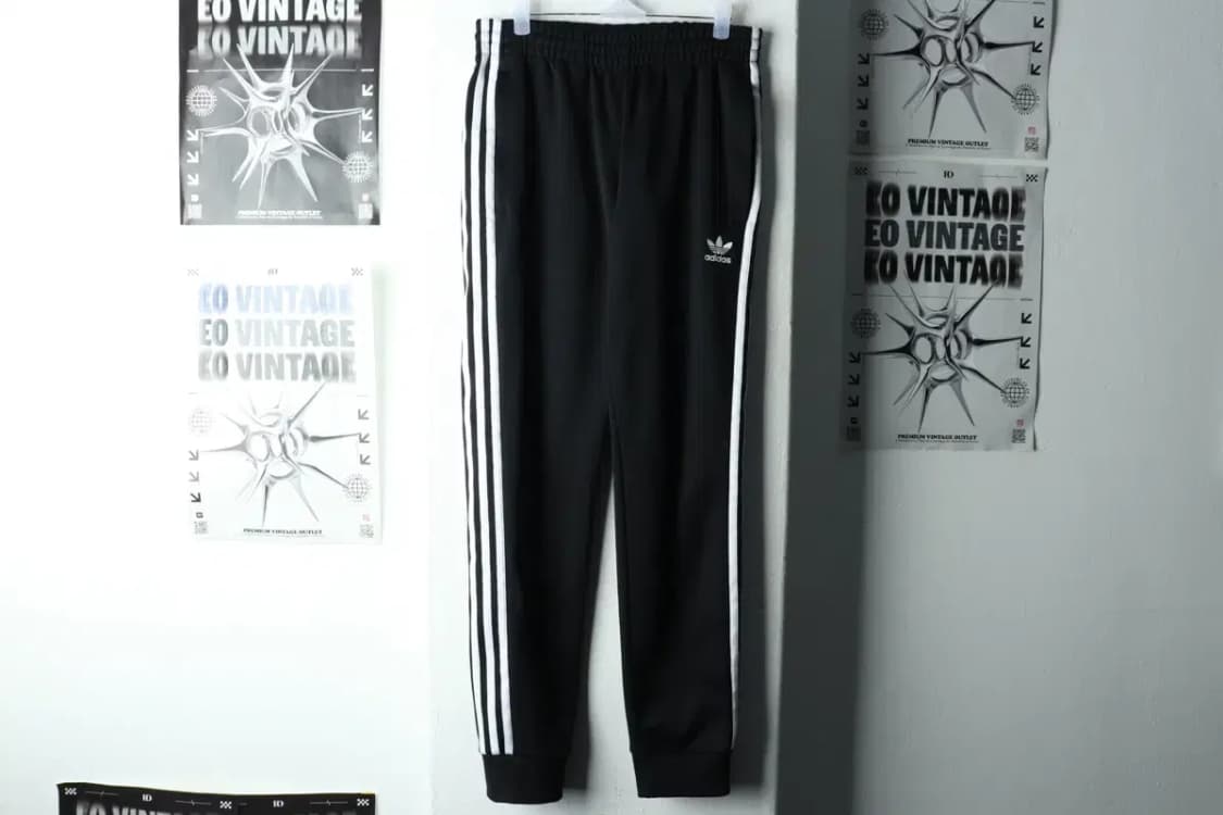 (M) 아디다스 트레이닝복 바지 파버 블랙 삼선-2238 상품이미지2