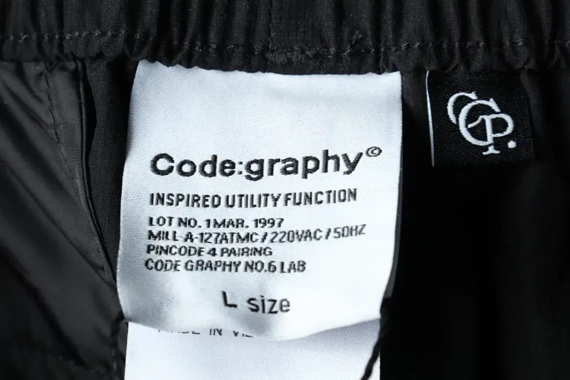 (L-XL) 코드그라피 트레이닝복 바지 새상품 우븐 블랙-2243 상품이미지8