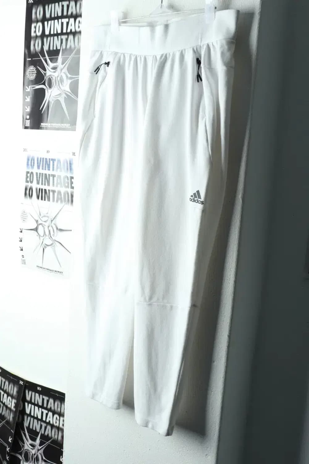W(M) 아디다스 트레이닝복 바지 밴딩 화이트 면-2245 상품이미지1