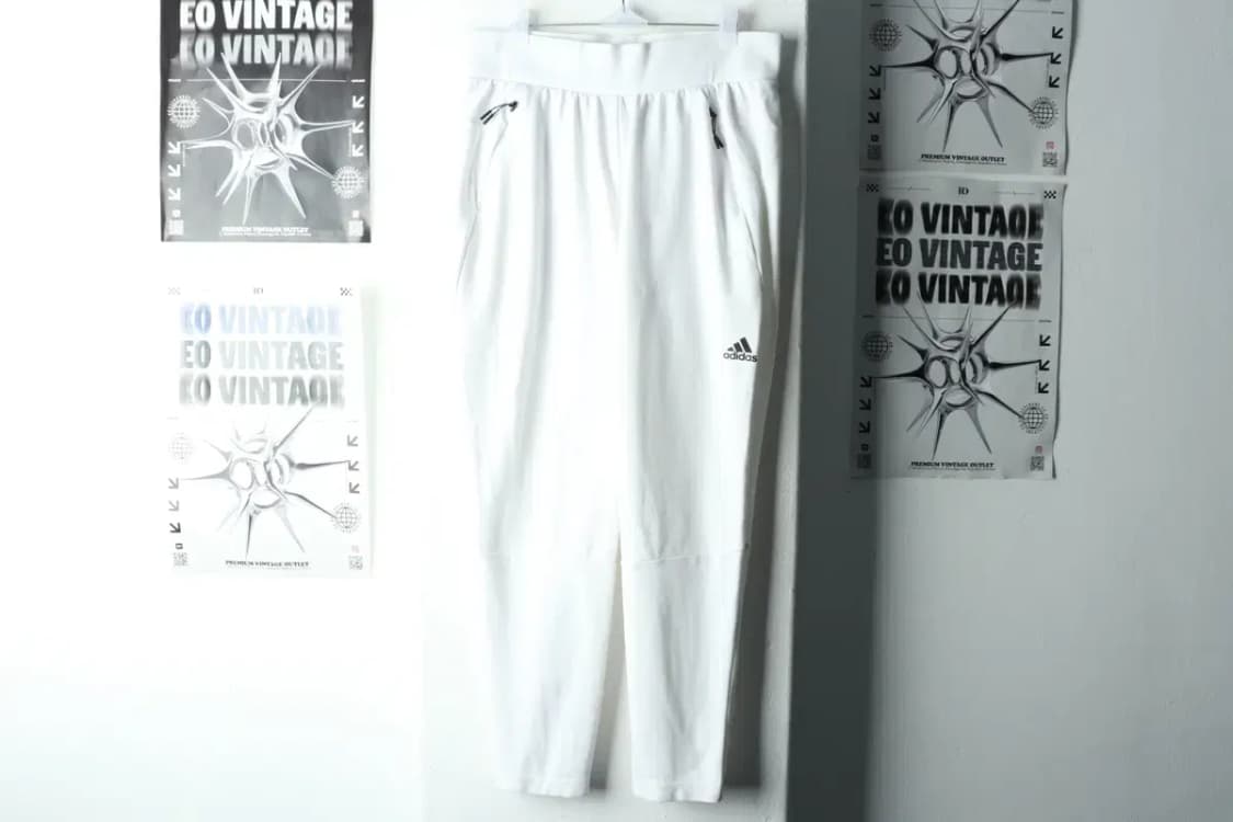 W(M) 아디다스 트레이닝복 바지 밴딩 화이트 면-2245 상품이미지2