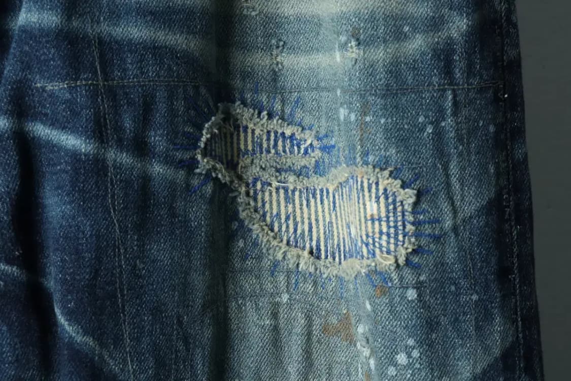 (XL) 프라그먼트 청바지 데님 새상품 뱅퀴시 사시코-224C 상품이미지6