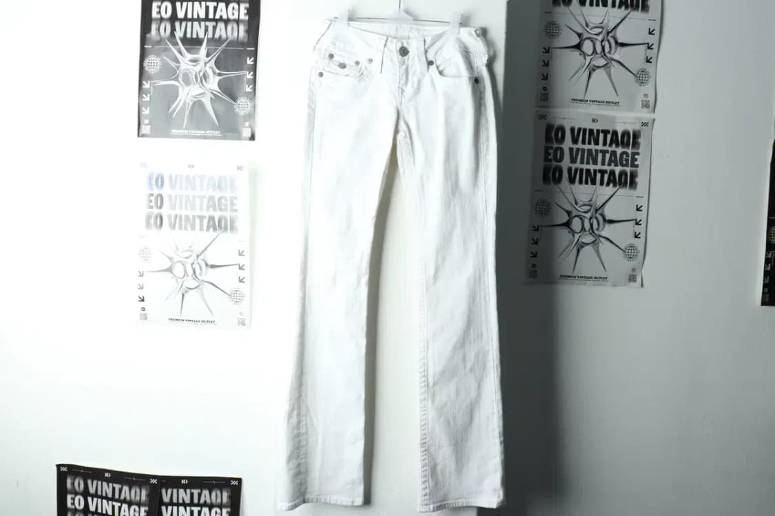 W(S-M) 트루릴리젼 면바지 팬츠 화이트 나팔 Y2K-224E 상품이미지2