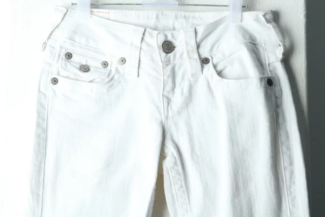 W(S-M) 트루릴리젼 면바지 팬츠 화이트 나팔 Y2K-224E 상품이미지3