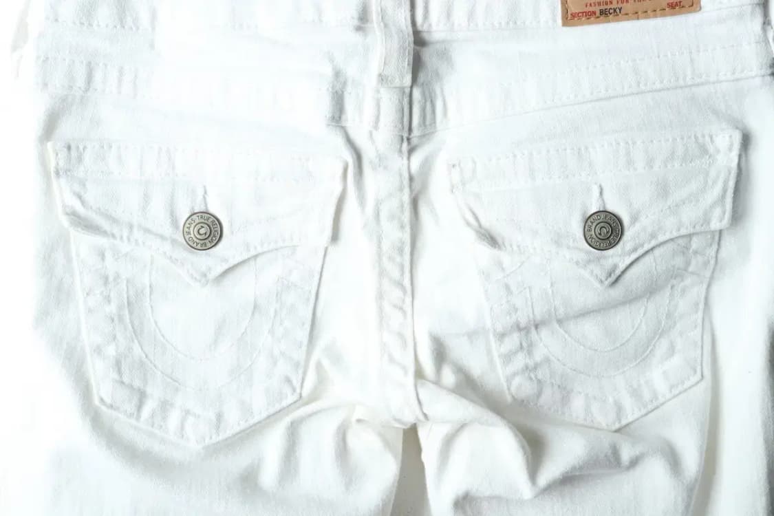 W(S-M) 트루릴리젼 면바지 팬츠 화이트 나팔 Y2K-224E 상품이미지6