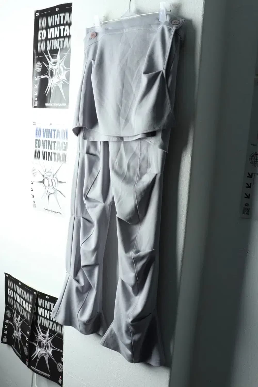 W(F) 오호스 트레이닝복 바지 Y2K 랩 오버 턱 한정-2254 상품이미지1