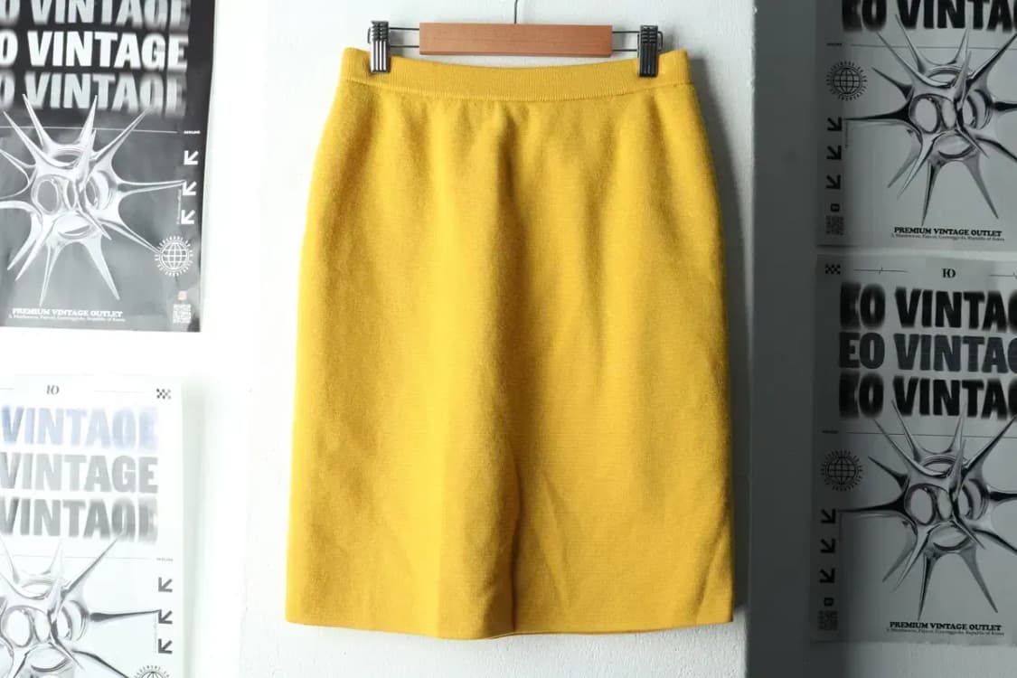 W(S) 입생로랑 스커트 치마 따뜻 니트 개나리 키치-2255 상품이미지2