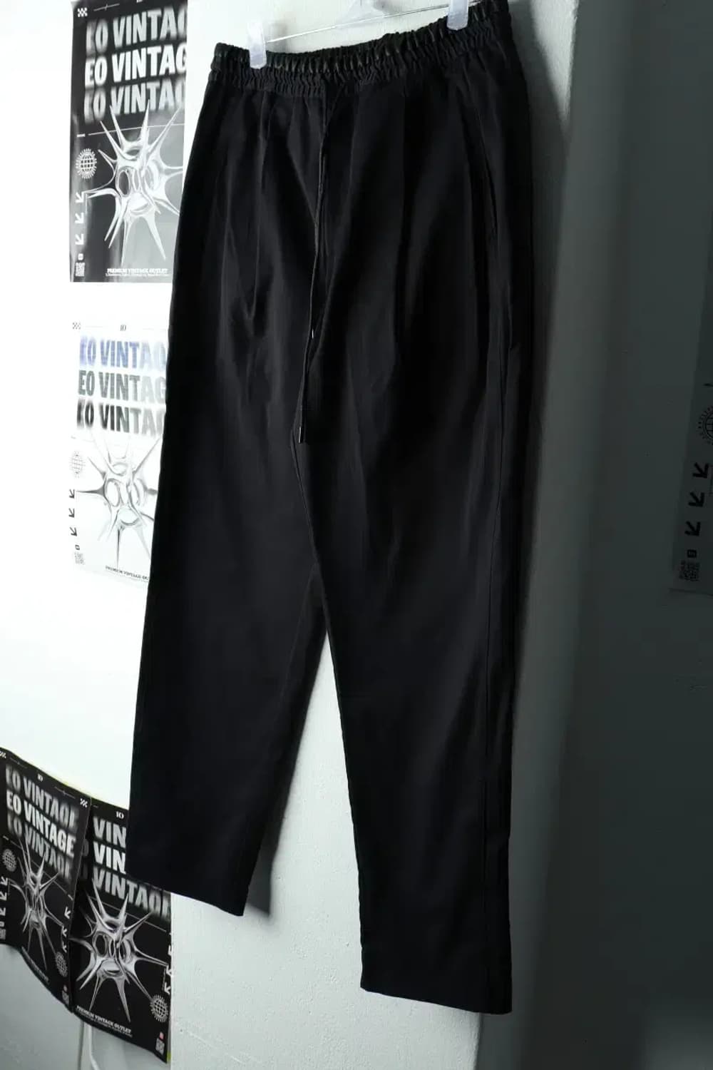 (M-L) 모마디자인 트레이닝복 바지 새상품 가죽 밴딩 블랙-2258 상품이미지1