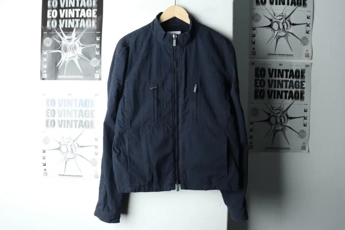 (M) 아르마니 집업 바람막이 점퍼자켓 라이더 네이비 누빔-1627D 상품이미지2