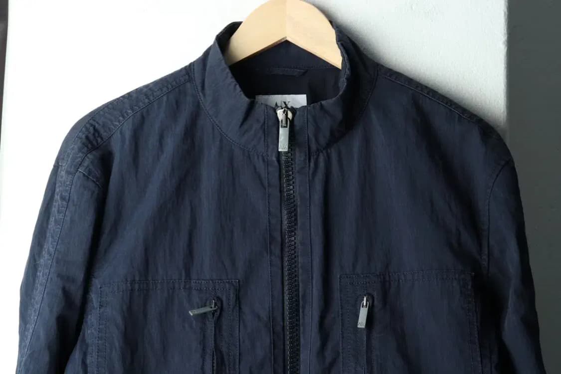 (M) 아르마니 집업 바람막이 점퍼자켓 라이더 네이비 누빔-1627D 상품이미지3
