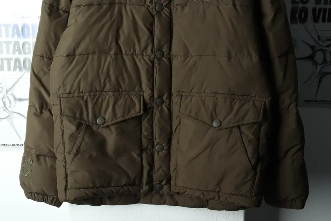 (L-XL) MLB 엠엘비 패딩 점퍼자켓 레드삭스 카키-1628A 상품이미지4