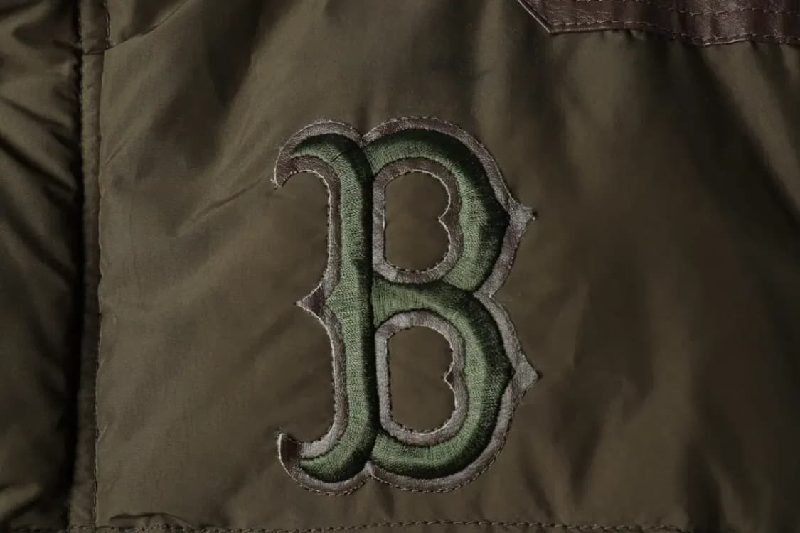 (L-XL) MLB 엠엘비 패딩 점퍼자켓 레드삭스 카키-1628A 상품이미지5