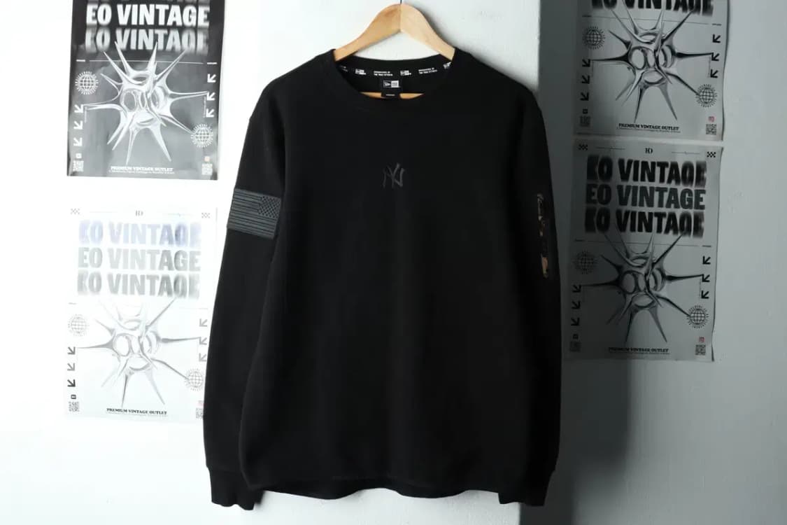 (M-L) 뉴에라 맨투맨 티셔츠 뉴욕 양키즈 블랙 올드스쿨-1628D 상품이미지3