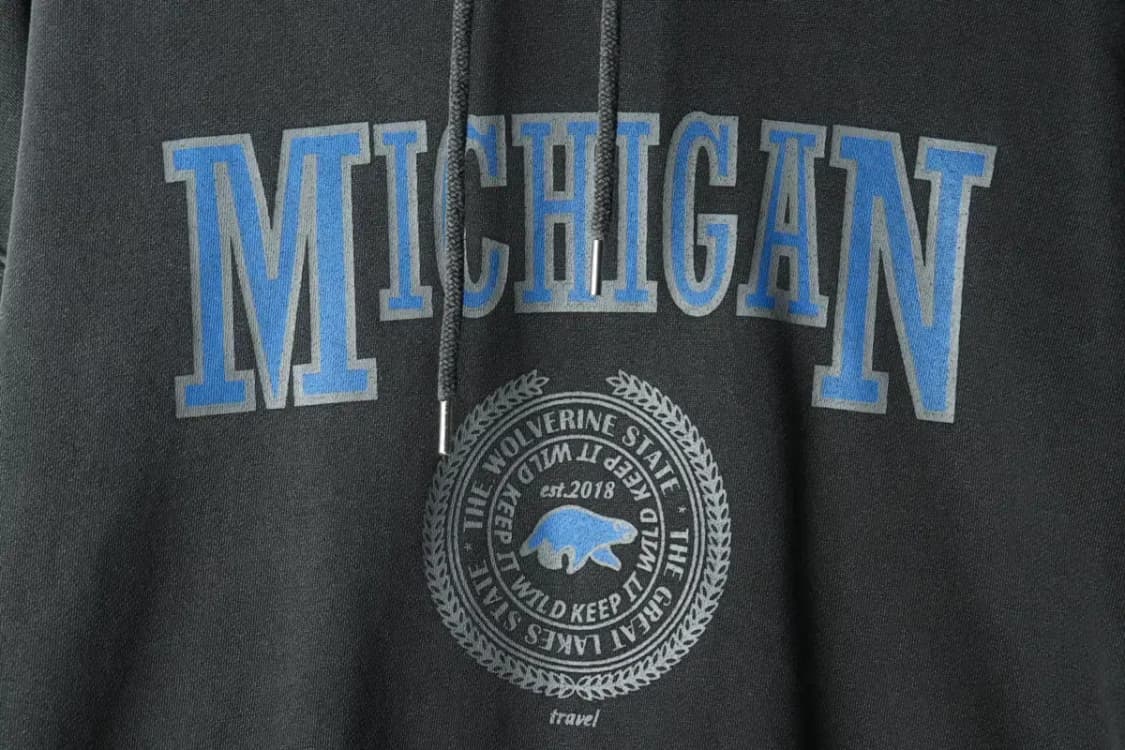 (XL) 트레블 후드티셔츠 피그먼트 그레이 올드스쿨-1628F 상품이미지5