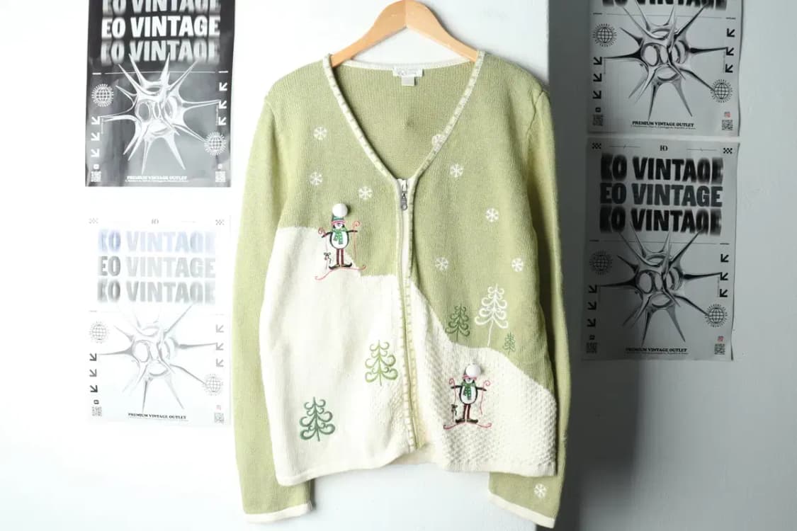 (XL) 브랜드빈티지 니트 집업 크리스마스 펭귄-16294 상품이미지2