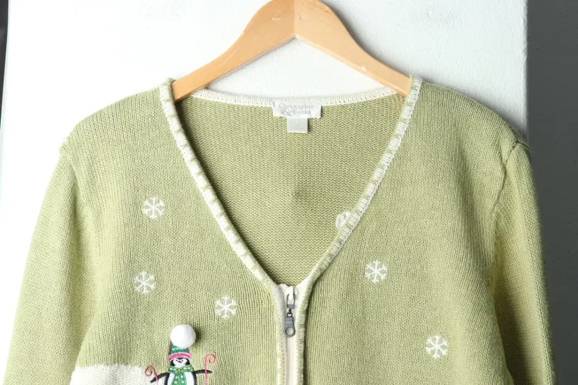 (XL) 브랜드빈티지 니트 집업 크리스마스 펭귄-16294 상품이미지3