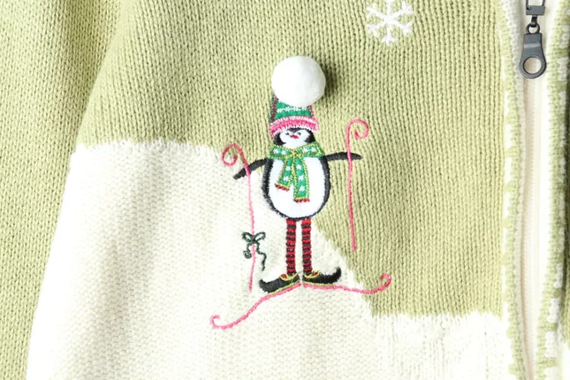 (XL) 브랜드빈티지 니트 집업 크리스마스 펭귄-16294 상품이미지5