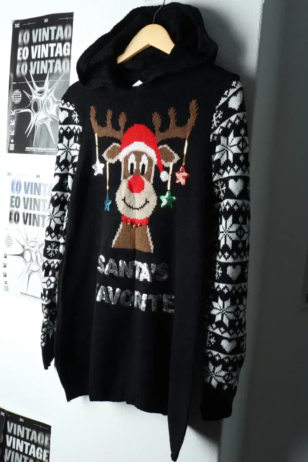 W(S) 브랜드빈티지 니트 크리스마스 후드 루돌프-16298 상품이미지1