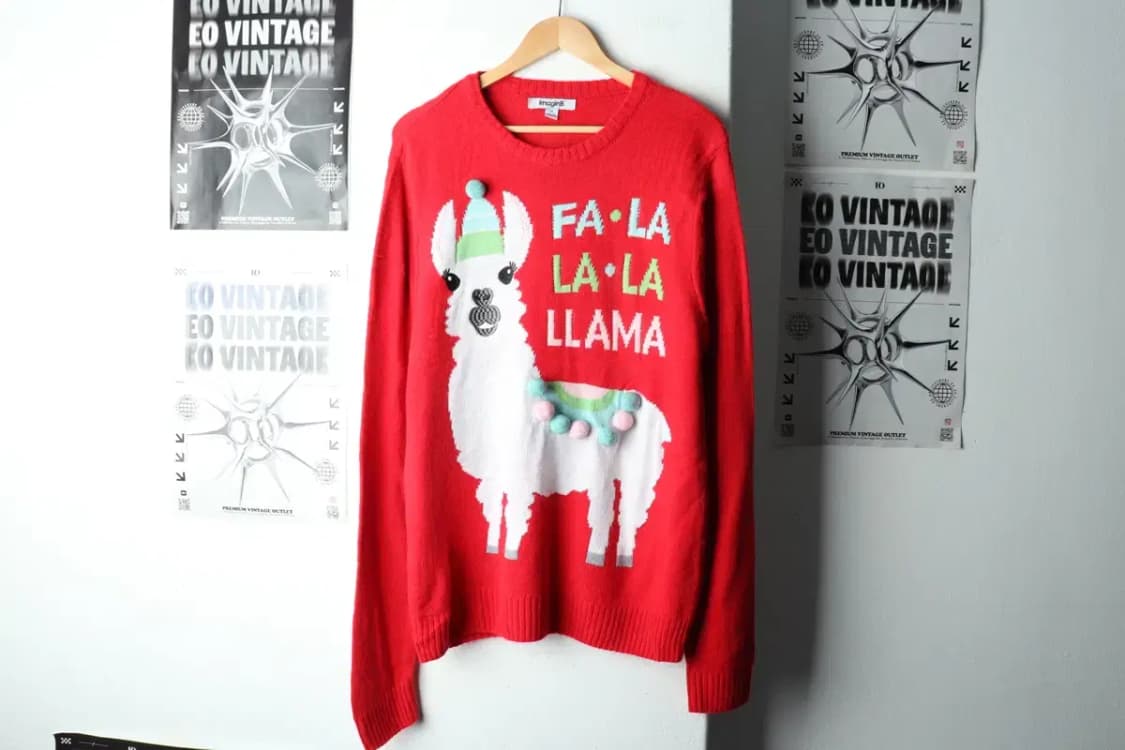 (L-XL) 브랜드빈티지 니트 크리스마스 알파카 레드-1629F 상품이미지2