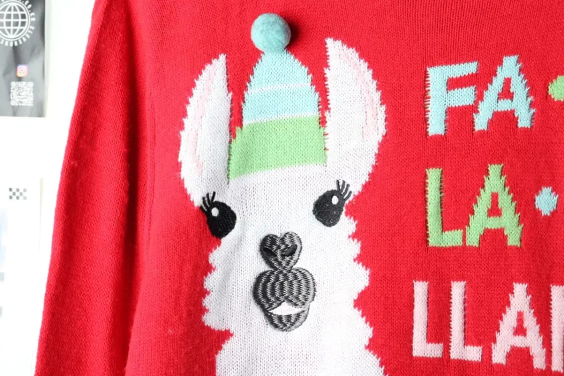 (L-XL) 브랜드빈티지 니트 크리스마스 알파카 레드-1629F 상품이미지5