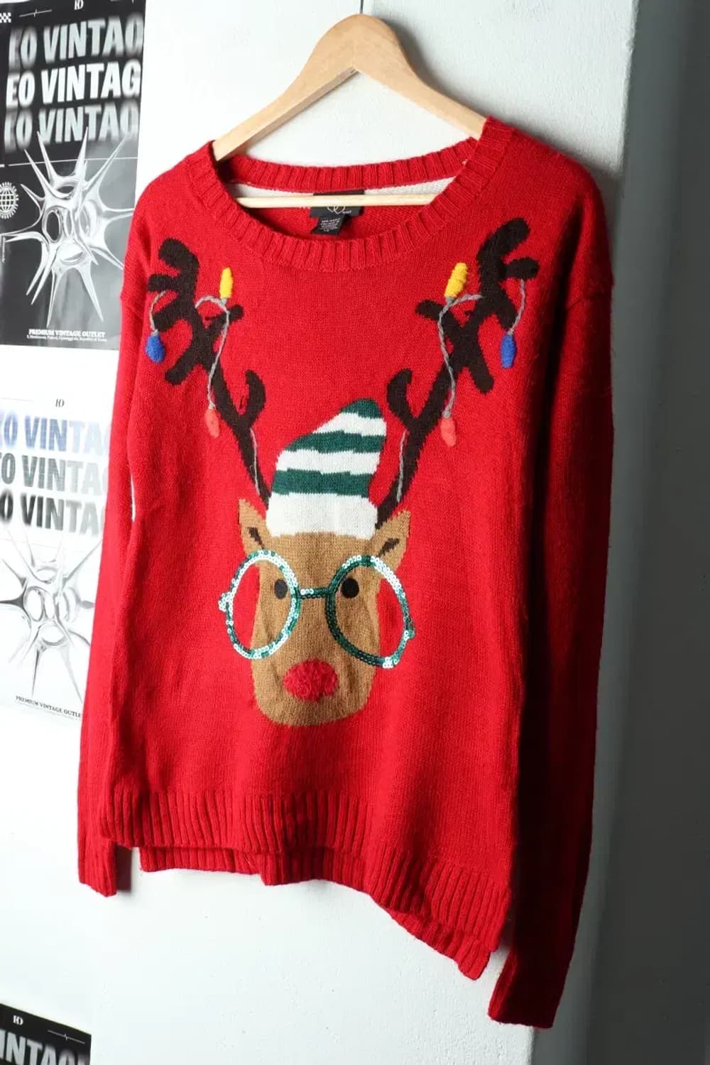 W(S-M) 브랜드빈티지 니트 크리스마스 루돌프-162A0 상품이미지1