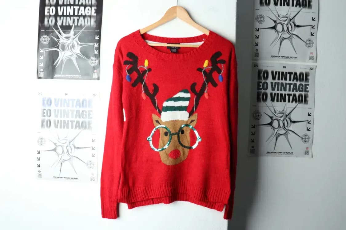 W(S-M) 브랜드빈티지 니트 크리스마스 루돌프-162A0 상품이미지2