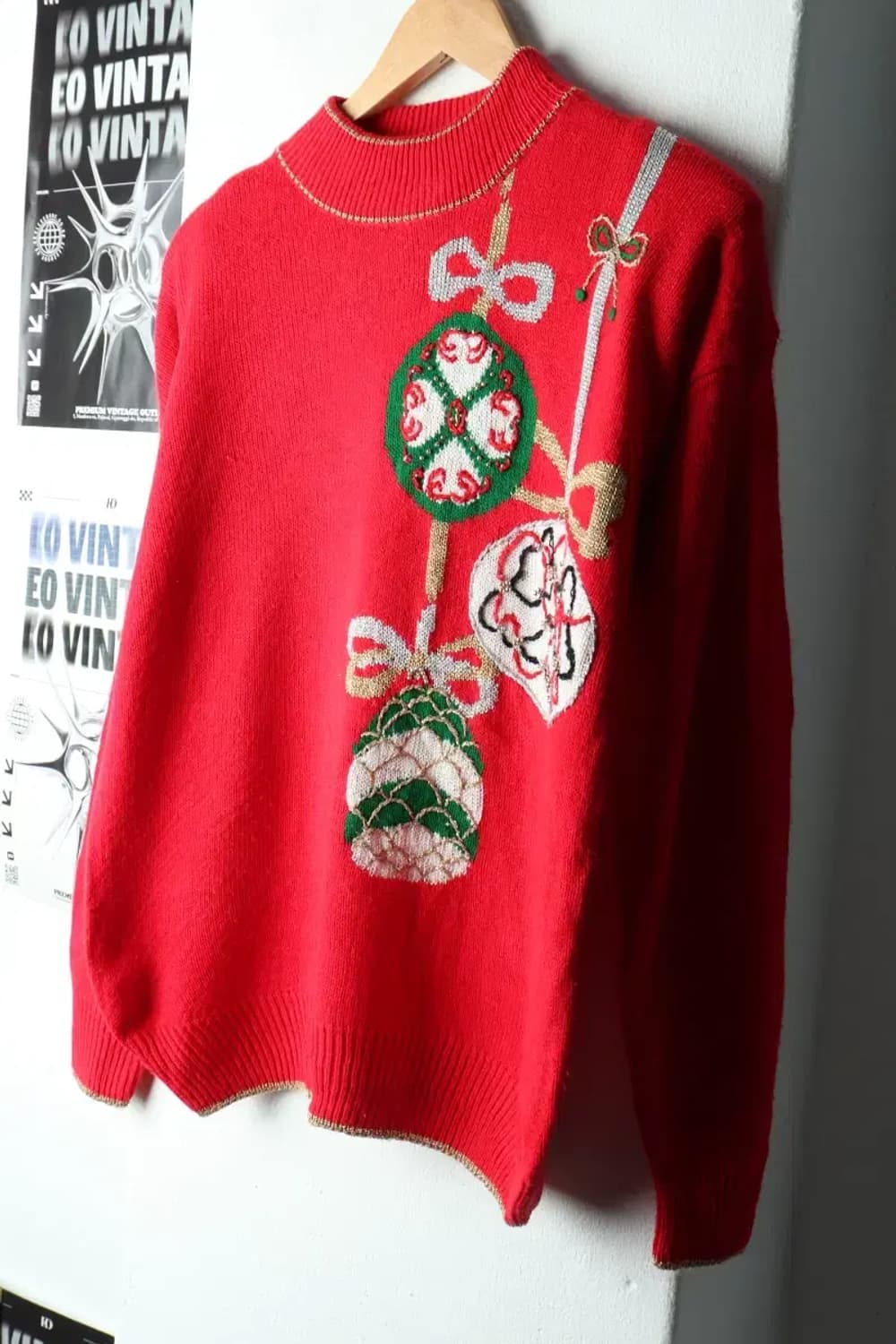 W(M-L) 브랜드빈티지 니트 크리스마스 장식 레드-162A1 상품이미지1