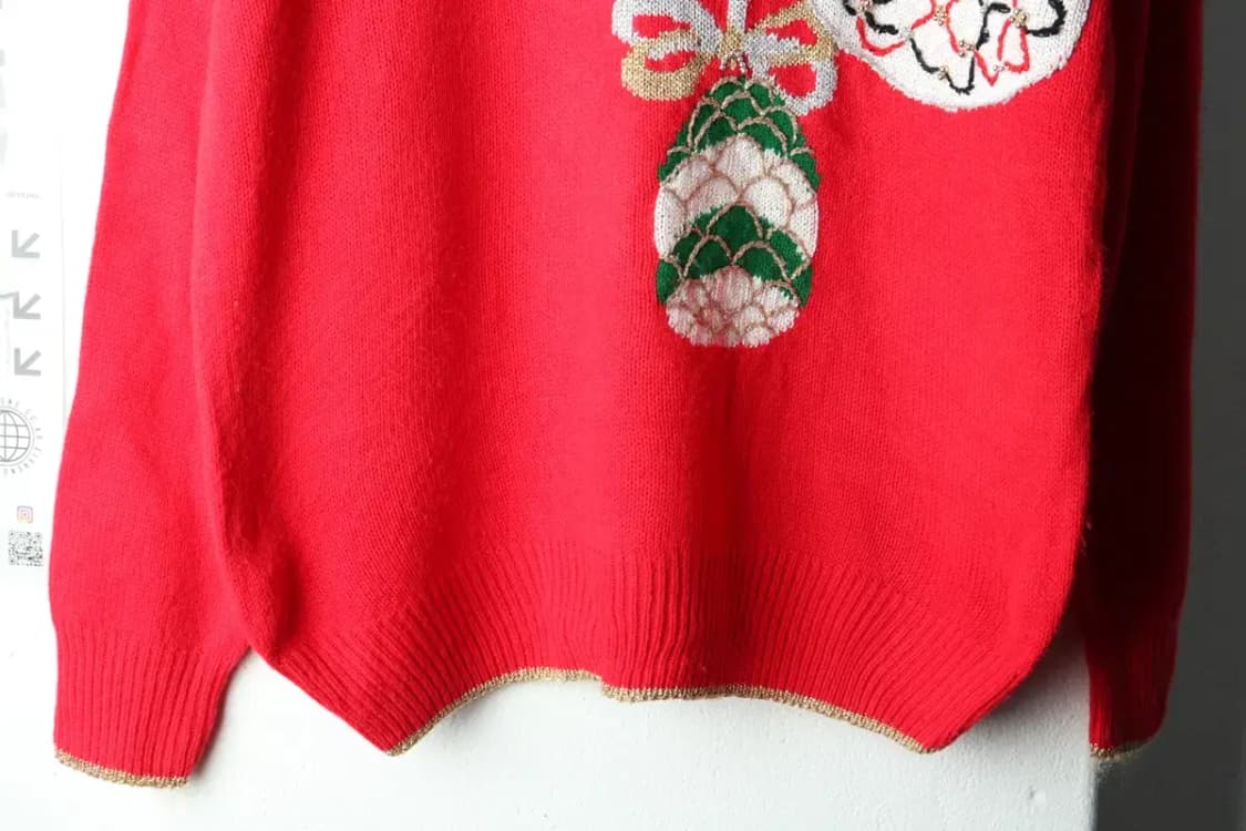 W(M-L) 브랜드빈티지 니트 크리스마스 장식 레드-162A1 상품이미지4