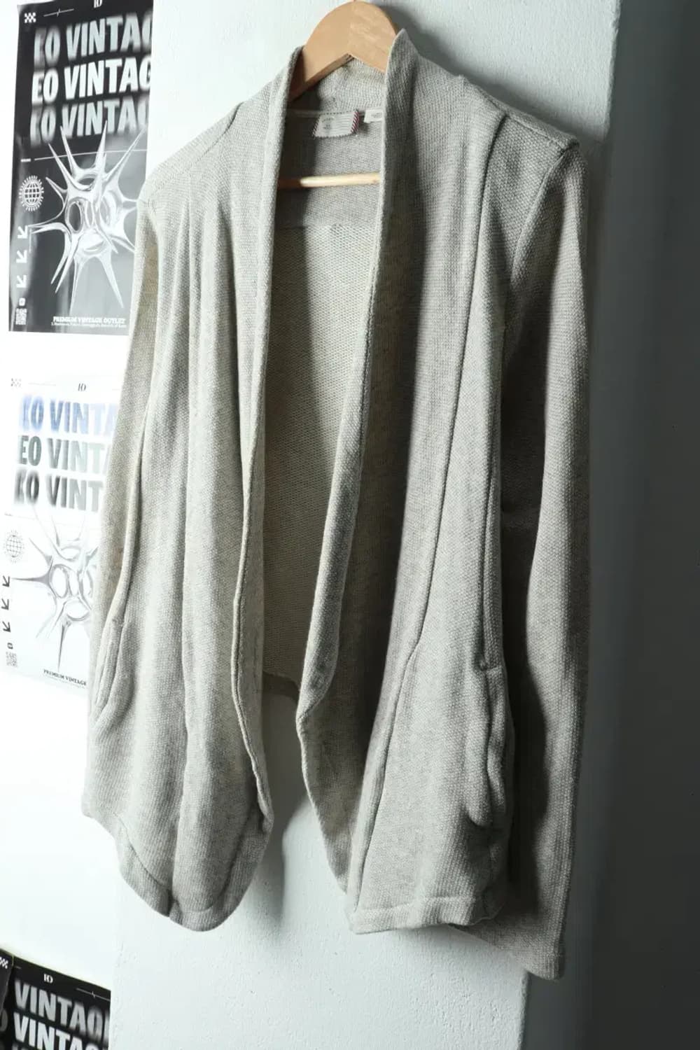 W(M-L) 브랜드빈티지 니트 가디건 멜란지 그레이 면-16313 상품이미지1