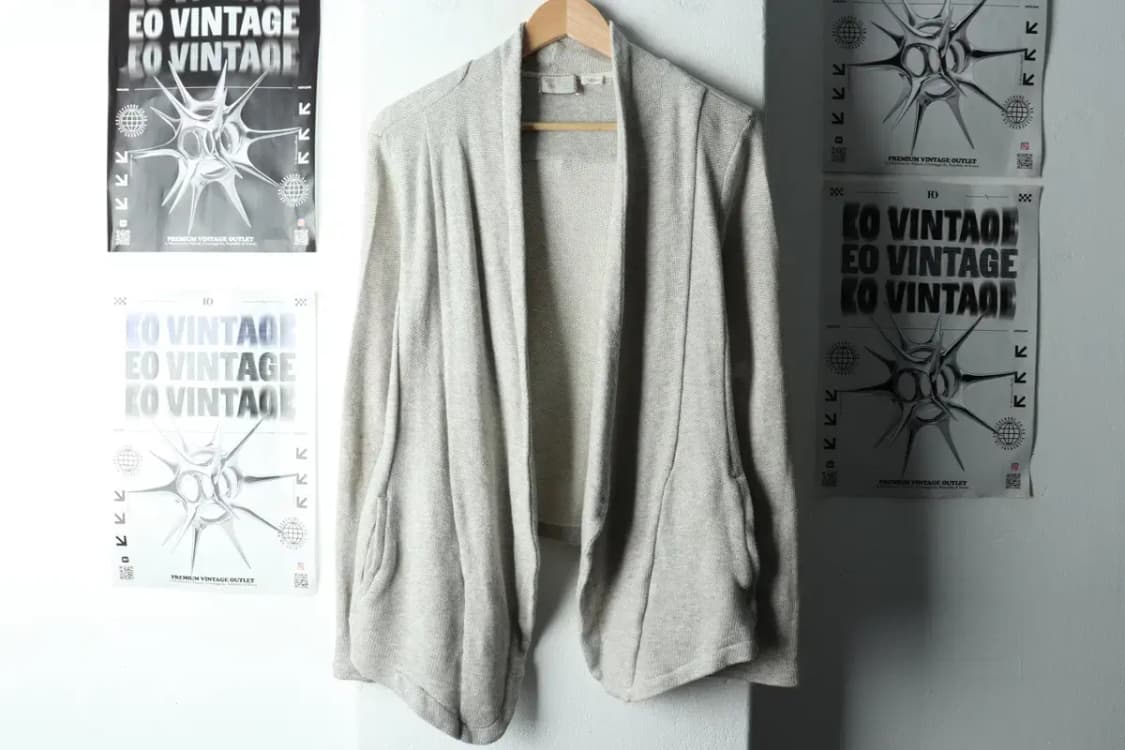 W(M-L) 브랜드빈티지 니트 가디건 멜란지 그레이 면-16313 상품이미지2