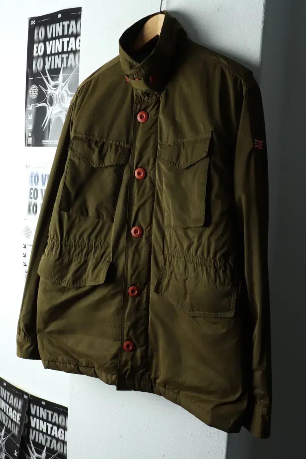 (M) 브랜드빈티지 패딩 점퍼자켓 카키 아메카지-1631B 상품이미지1