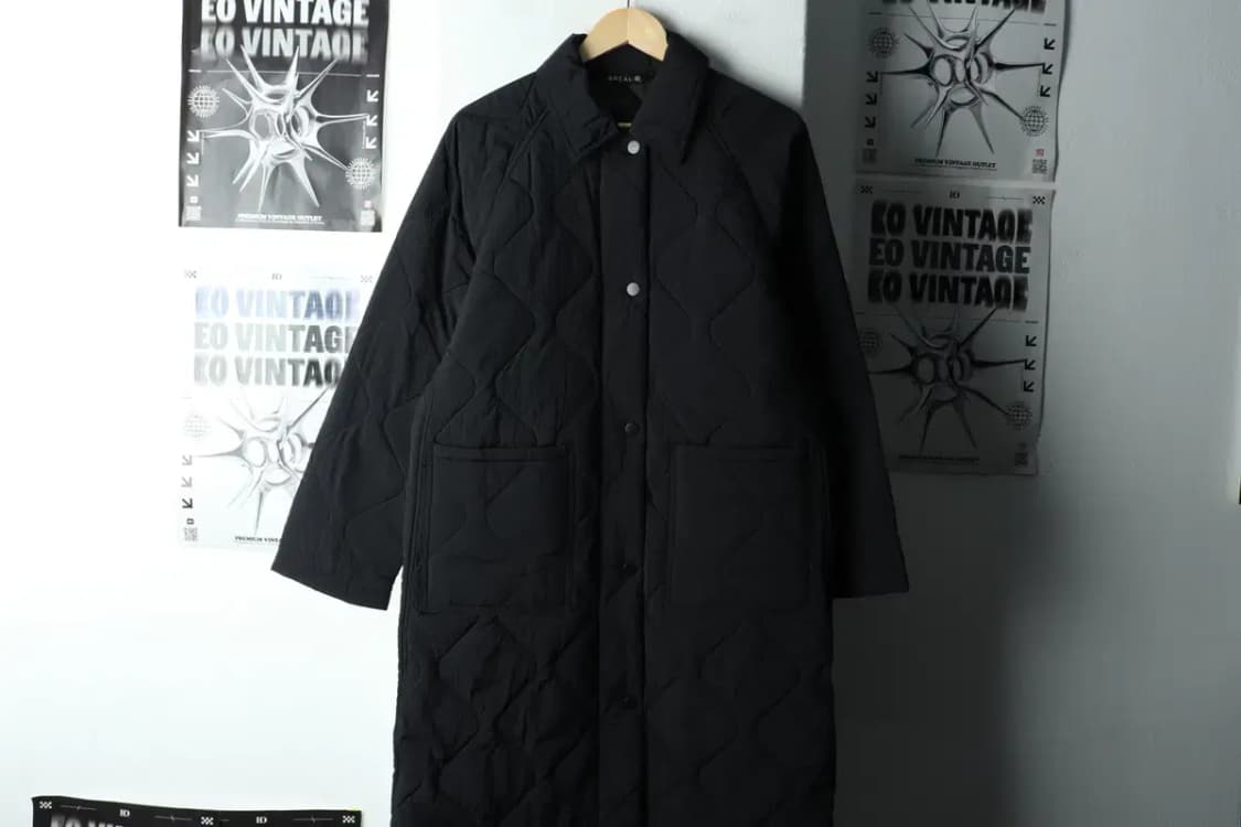 W(M) 브랜드빈티지 패딩 점퍼자켓 퀄팅 블랙 롱-1631F 상품이미지2