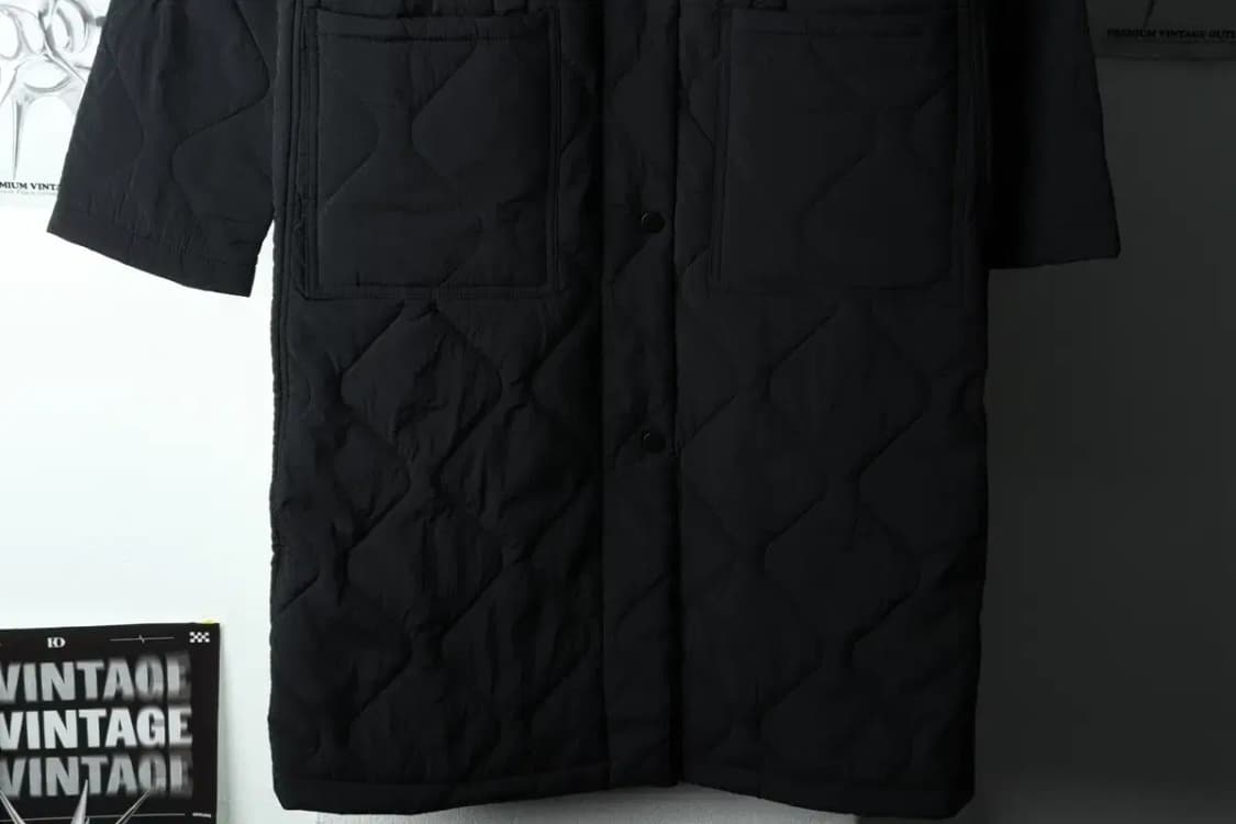 W(M) 브랜드빈티지 패딩 점퍼자켓 퀄팅 블랙 롱-1631F 상품이미지4