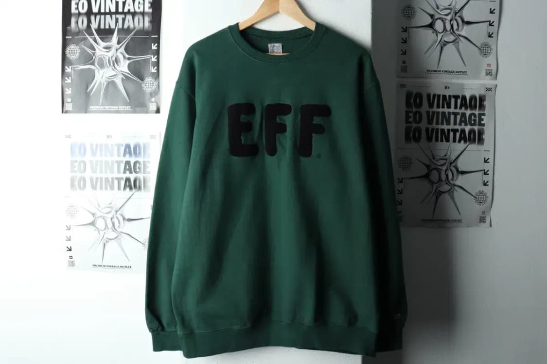 (XL) 이벳필드 맨투맨 티셔츠 그린 올드스쿨-16320 상품이미지2