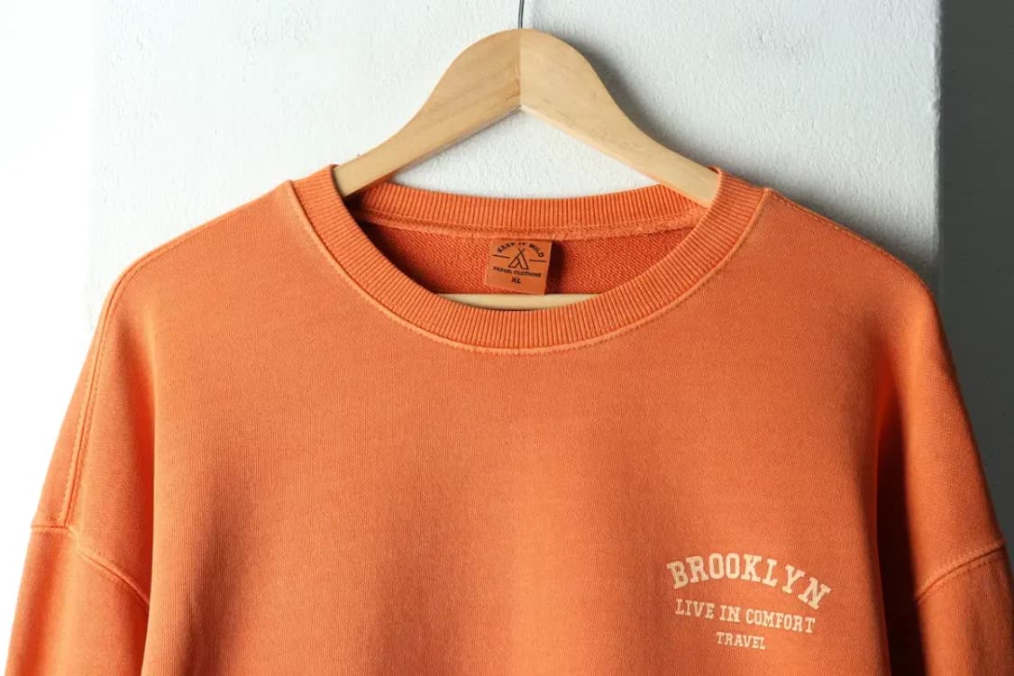 (XL) 트레블 맨투맨 티셔츠 피그먼트 주황 올드스쿨-16321 상품이미지3