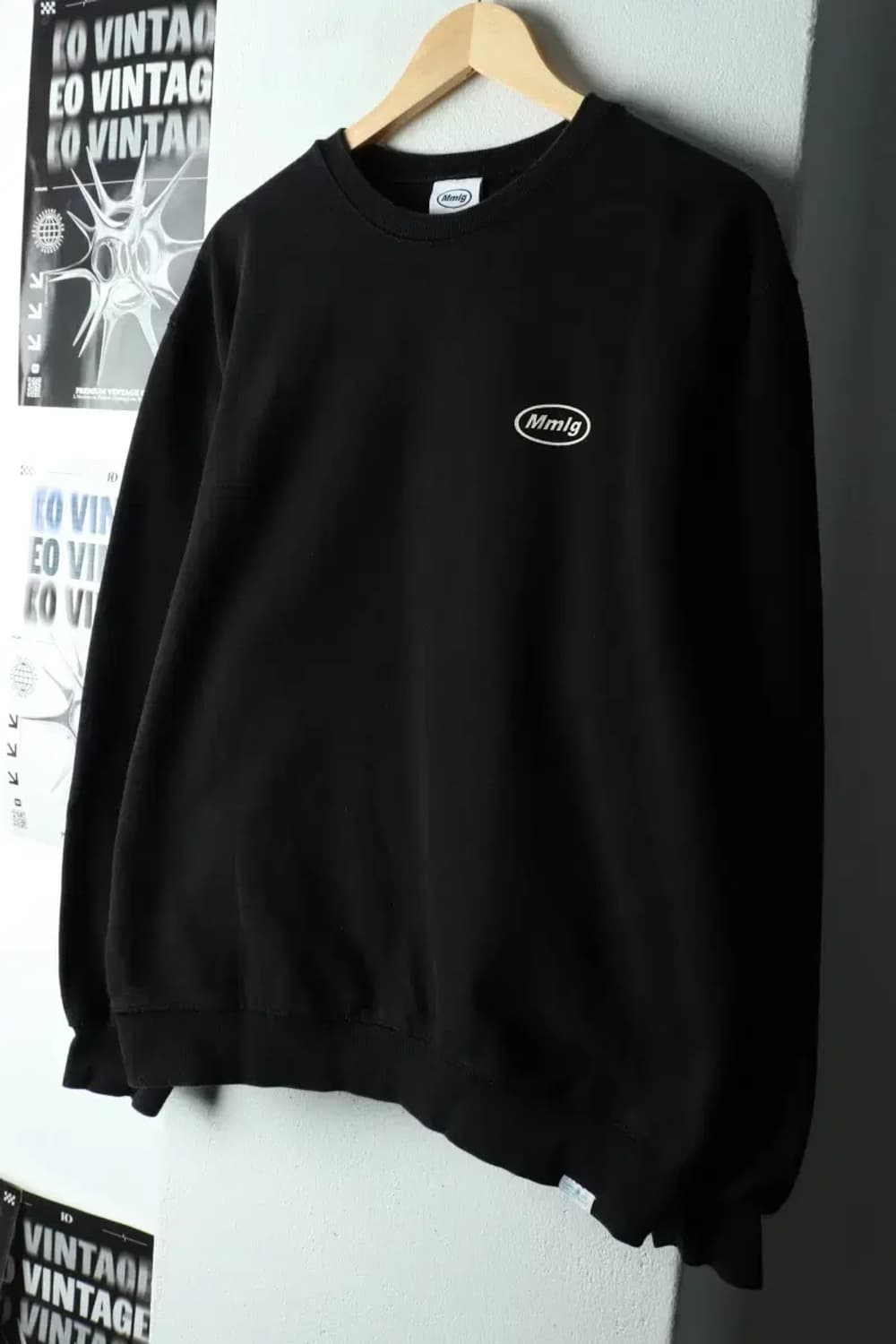 (M) 엠엠엘지 맨투맨 티셔츠 블랙 기모 올드스쿨-16324 상품이미지1