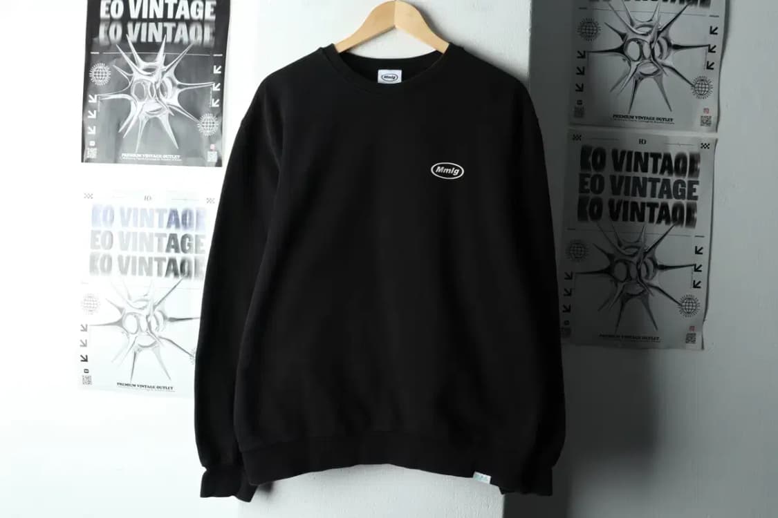 (M) 엠엠엘지 맨투맨 티셔츠 블랙 기모 올드스쿨-16324 상품이미지2