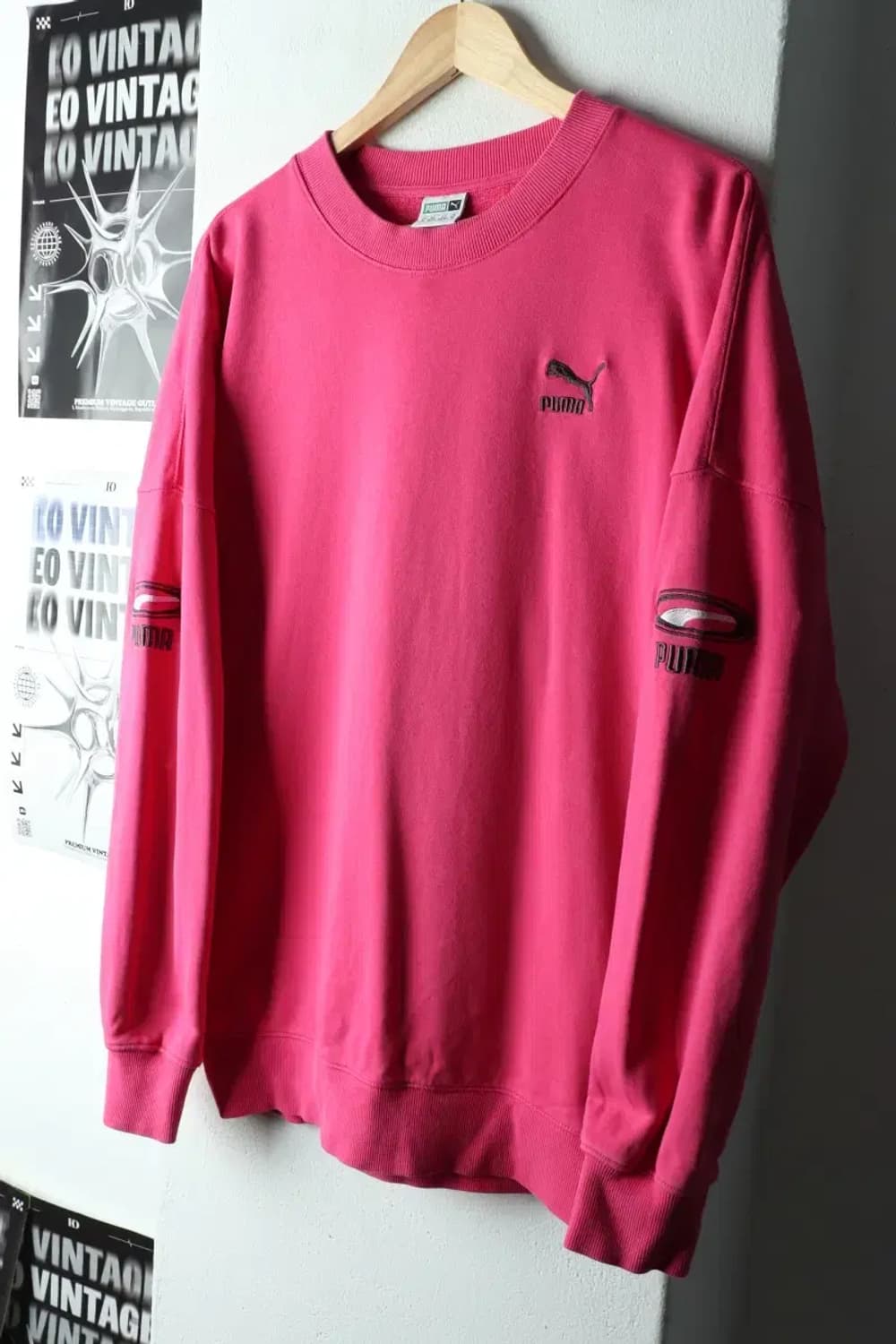 (M-L) 퓨마 맨투맨 티셔츠 핑크 올드스쿨 스트릿 보드-16326 상품이미지1