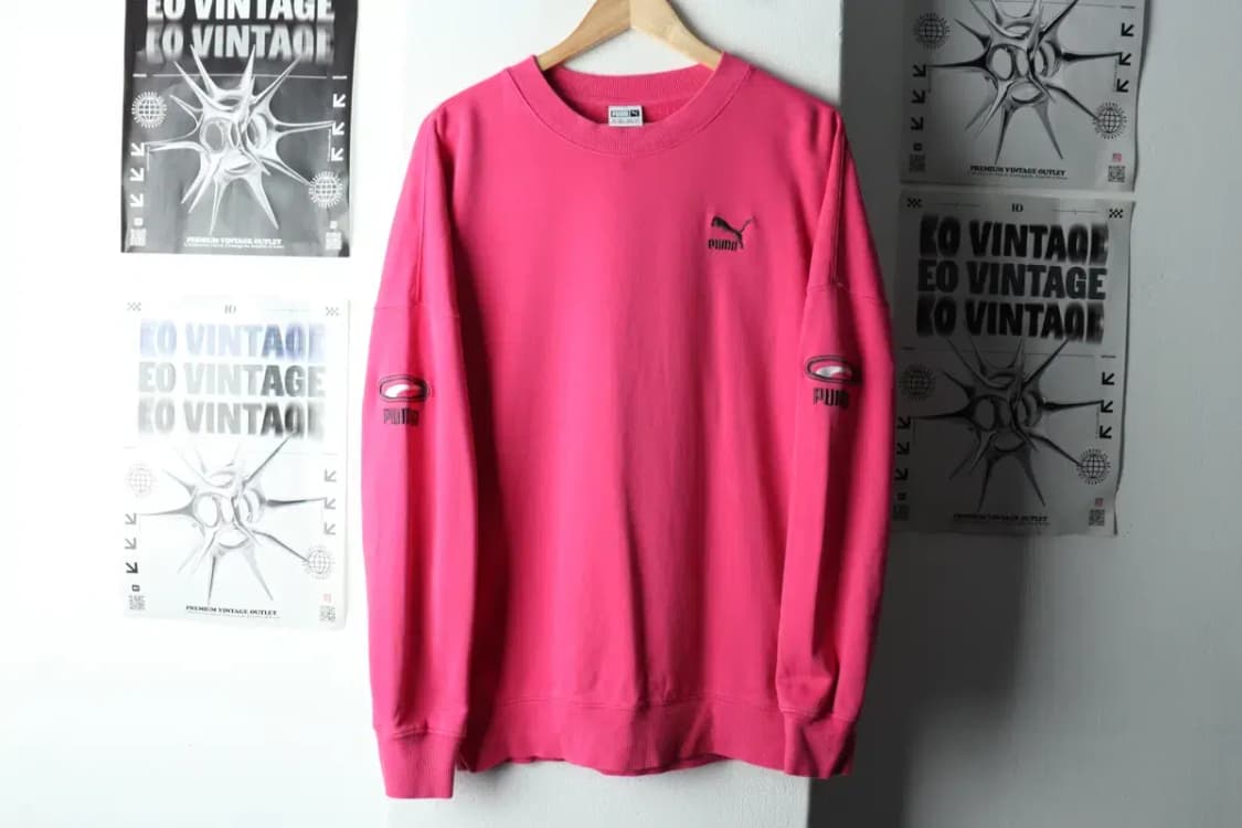 (M-L) 퓨마 맨투맨 티셔츠 핑크 올드스쿨 스트릿 보드-16326 상품이미지2
