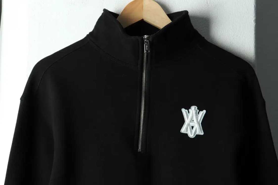 W(L) 아크메드라비 맨투맨 티셔츠 반집업 크롭 블랙-1632A 상품이미지3