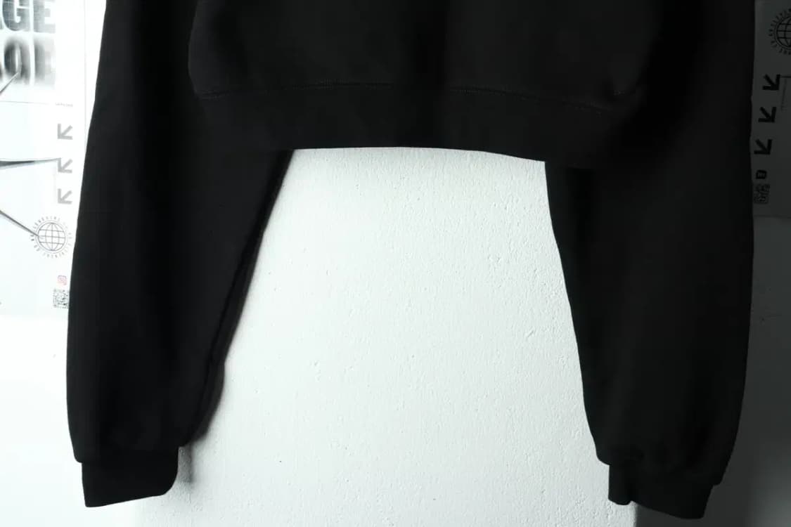 W(L) 아크메드라비 맨투맨 티셔츠 반집업 크롭 블랙-1632A 상품이미지4