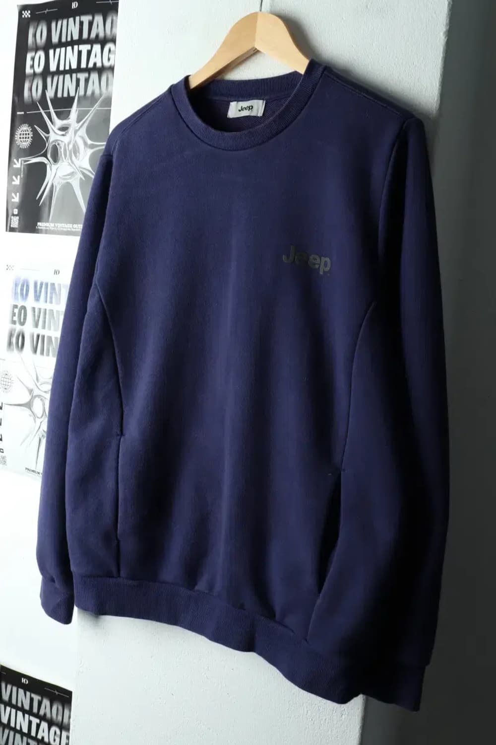 (L) 지프 맨투맨 티셔츠 사용감 포켓 블루-1632C 상품이미지1