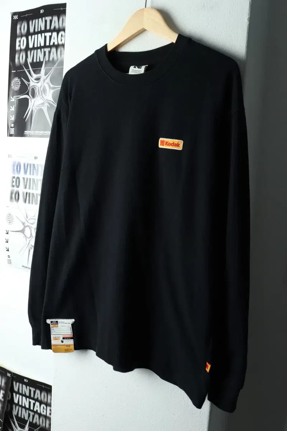 (M-XL) 코닥 긴팔티셔츠 블랙 올드스쿨-1632F 상품이미지1